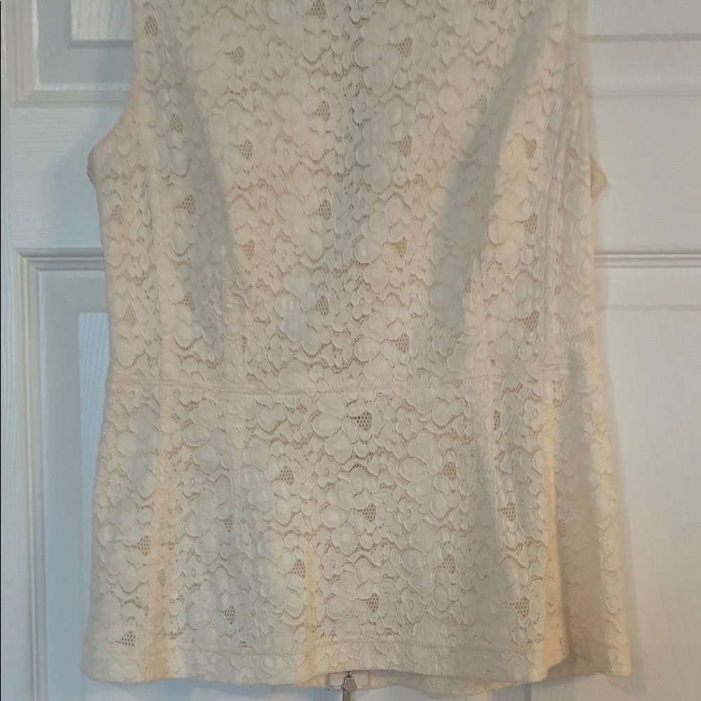 Kate Middleton Inspired Rebecca Taylor Cream Lace Tank Top - Picture 5 of 8